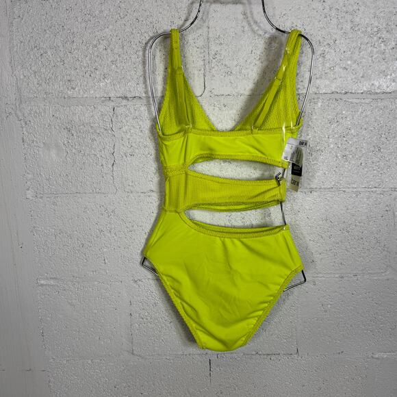 Bar III Women's Cut-Out One-Piece Swimsuit Sunny Lime XS $94 - Picture 10 of 12